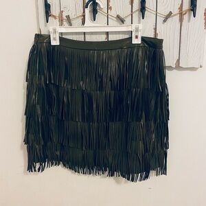 Fox leather French mini skirt endless rose size extra large New without tags